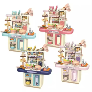 Large Simulation Kitchen Playset – Lights, Sound, Spray & Dining Table