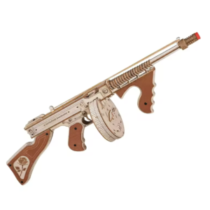 "ROKR Wooden Submachine Gun Model – Adult Collectible Assembly Model Toy"