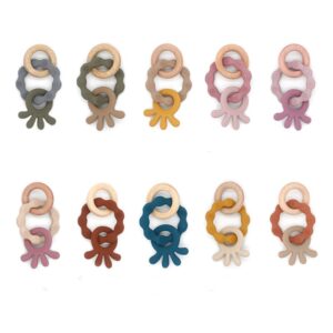 Baby Teeth Grinding Toy Sensory Teether Toys Octopus-Shaped Cartoon Soft Silica Gel Teether Babies 6-36 Months Unisex