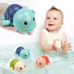 Bath Toys for Toddlers 1-3 Year Old Boys Gifts, Swimming Turtle Bath Toys, Floating Wind-up Bathtub Toys for Baby