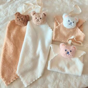 Baby Soft and Skin Friendly Hand Towel, Soft Breathable Soothing Towel for Newborn and Infant, Cute Bear Absorbent Hand Towel