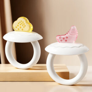 Travel Friendly Ring Teether Clip on Pacifier Holder Compact Design BPA Free Chew Toy Infant Soothing Teether