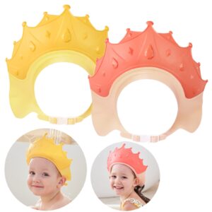 Baby Shower Cap Shield,Visor Hat for Eye and Ear Protection for 0-9 Years Old Children, Cute Crown Shape Makes