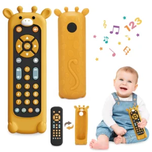 Baby Educational Toys with Light & Sound and Remote Control Silicone Cover Electric Battery Realistic Learning Toy