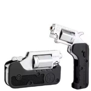 Alloy Folding Revolver Toy Gun – Soft Bullet Firing with Safety Features