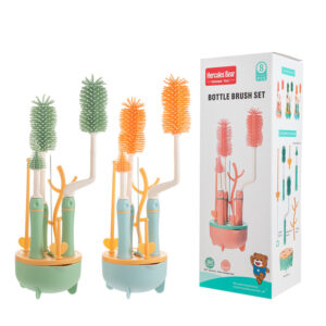 Baby Bottle Cleaner Brush Set Bottle Cleaner Brush Set Portable Bottle Cleaning Kit Set Silicone Brush, Nipple Brush