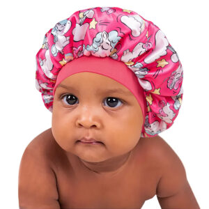 1pc Children's Printed Narrow Elastic Satin Bonnet, New Model Elastic Printed Comfortable Sleep Hat