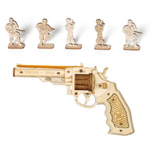Colt ‘Python’ Revolver Wooden Rubber Band Gun – 3D Puzzle Assembly Toy for Adults