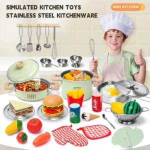 Kitchen Toys Groceries Play Kitchen Kids Set For Kids Jogo De Panela Mini Children's Cooking Kit with Food Cookware Gift