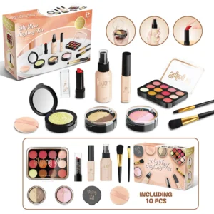 Pretend Makeup Set for Toddlers – Simulation Beauty Toy (Not Applicable), Includes Eyeshadow Palette, Lipstick, Makeup Brushes