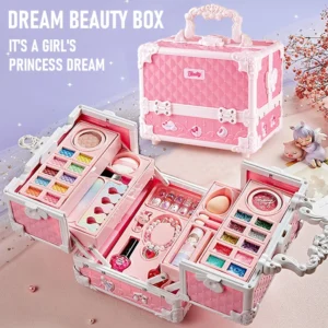 49 Pcs Girls Washable Makeup Set – Real Kids Cosmetic Kit with Case
