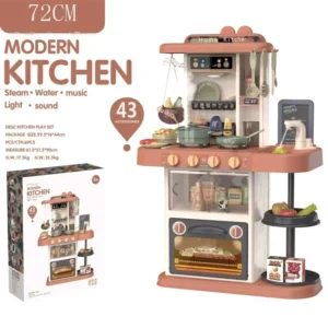 72cm Kids Mini Kitchen Toy Set – Simulation Cookware with Light & Music