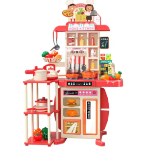 Girls' Home Kitchen Cooking Set – Simulator with Spray & Dining Table Toys