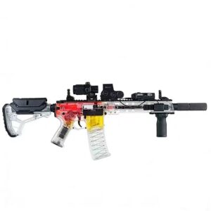 F4 Transparent Electric Full-Auto Submachine Gun Toy, Golden Gear & Barrel, for Adults & Kids