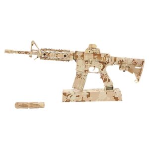 1:3 Scale Mini AR15（Desert Camouflage）Toy Metal Gun Model with Alloy Bullets Military Theme Collection Toy Guns
