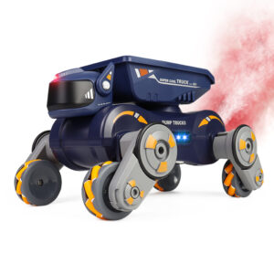 2-in-1 RC Robot Dog Toy with Light Spray USB Cable & Charger-Smart Dog Truck for Kids