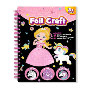 Creative DIY Scratch Art &Craft Activity Set for Kids Funny Fun Foil Princess & Unicorn DIY Toy Kit for Kids