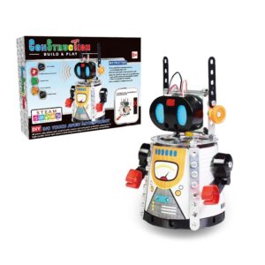 Science Education-DIY Assemble Construction Metal Robots Set B/O Automatically Avoid Obstacle Robot Toy For Kids