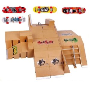 Finger Skateboards Swing Board Mini Finger Toys Multiple Skate Park Model for Finger Skateboard Training Educational and Fun