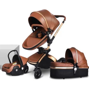 New baby stroller 3 in1, PU leather baby carriage,Newborn Two-way Foldable stroller, Baby Pram, kinderwagen,baby pushchair
