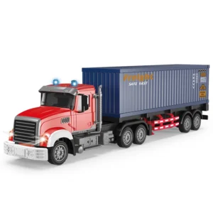 1:24 Scale 6-Channel Controlled RC Freight Trailer Transport Vehicle Music-Playing Container Truck Toy For Kids Charger