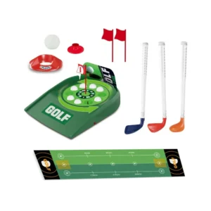 Kids Electric Golf Set Indoor Outdoor Golf Game Automatic Rotating Putting Green Golf Club Sport Exercise Toy with Putting Mat