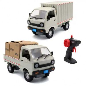 1:12 Scale Small Truck & Climbing Truck with LED Lights and Cargo Box - Electric RC Model Toy for Boys