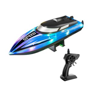 2.4Ghz Remote Control High Speed Boat Toy Electric Speed Racing Ship Pool Lake Bathtub RC Transparent Cover Speedboat With Light
