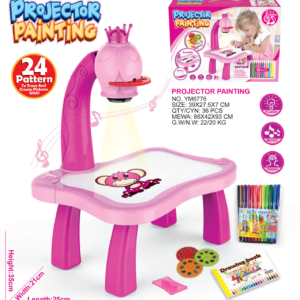 Multifunctional Kids Drawing Projector Toys Educational Painting Toys Learning Desk Easel Toy Projection Machine with Light