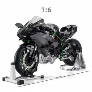 HY 1:6 Scale High Tech Metal Diecast Toy New Style Kawasaki Ninja H2R Motorcycle Key Open Spray Electric Fun Toy Hot Novelties