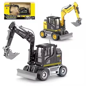 1:50 Scale Alloy Metal Miniature Diecast Engineering Track Type Aluminum Static Backhoe Loader Construction Model Toy