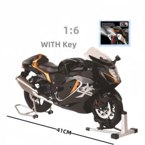2025 Hot New Style 1:6 Scale Hayabusa Diecast Motorcycle Key Open Spray Electric Fun Toy High Tech Novelties Metal Toy