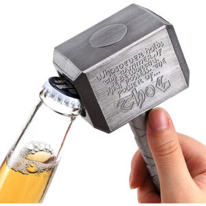 Creative Plastic Bottle Opener Keychain for Home and Daily Wine Beer or Beverage Opening Hammer Design