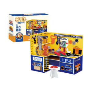 3D Puzzle Toy Set Kids Tool Workshop Pretend Play Interlocking Jigsaw Puzzle Educational Toy with Plastic Accessories
