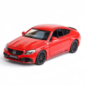 Benz C63S 1:32 Diecast Metal Car Model Sound Light Pullback Base Decorative Collect Ornament Toys