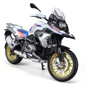 1:9 Scale BMW GS R1250 Alloy Diecast Motorcycle Model Sound & Light Effects Front Wheel Turns & Movable Wheels Metal Model Toys