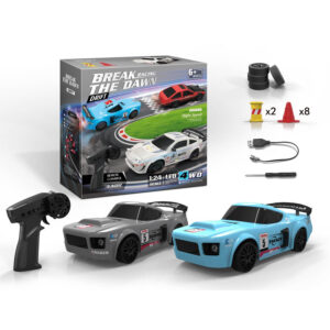 1:24 Scale 2.4G Electric High-Speed Remote Control Drift Racing Car for Kids, 15 km/h, Plastic Material, RC Hobby Toy