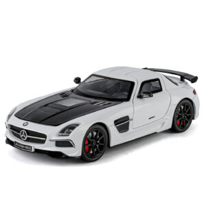 1:24 Scale Alloy Diecast Benz AMG SLS Model with Sound Light Pullback Doors Open Battery Operated Metal Car Display Collection Toy