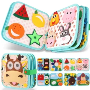 Montessori Felt Quiet Book – Toddler Early Learning Busy Board for Fine Motor Skills