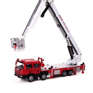 1:50 Scale Diecast Modern Ladder Firefighter Car Toy Alloy Sliding Fire Truck