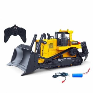 1:16 Scale 2.4G Strong Power RC Bulldozer Simulation Modeling Lighting Sound Effect Engineering Toy For Kids