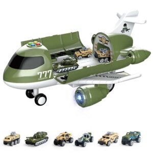 DIY Assemble Alloy Transport Plane & Military Vehicles Toy Set – Cargo Aircraft Model for Kids