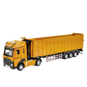 1:50 Scale Diecast Model Truck Alloy Vehicle with Sound & Light Effects Pullback Towing Engineering Metal Toys for Kids