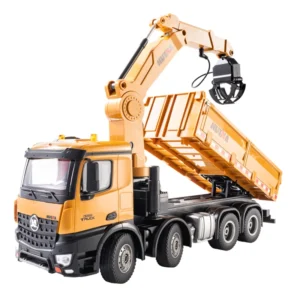 NEW HUINA SJY-1538 1:14 RC Dump Truck 12CH Plastic Remote Controlled 7.4V 1200mAh Battery 25m Range 30m Playing Time Engineering