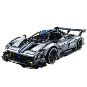 1:8 Scale Super Sports Car Model 3526pcs Silver-Blue Technic Racing Sports Car Building Blocks Set For Kids