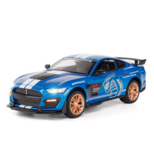 1:24 Ford Mustang Shelby GT500 Diecast Model Car Sound Light Pullback Metal Car Model Toys