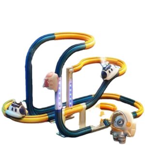 Children's Toys Electric Rail Car Steam Spaceship Pass the Level Car Puzzle Assembly Track