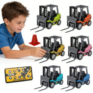 1/64 Alloy Remote Control Forklift Toy, 2.4G Smart Phone App Control, Engineering Lift Fork Truck with Lights & Sound