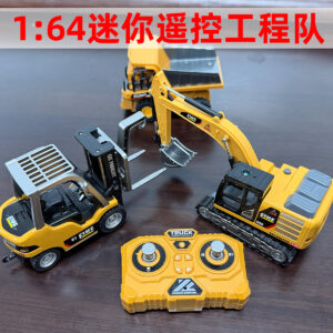 1:64 Alloy Mini Excavator Dump Truck Bluetooth Remote Control Engineering Vehicle Crane Toy Remote Control Car