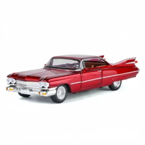 Alloy 1:32 Diecast Cadillac Eldorado Model Sound Light Pullback Metal Toy with Open Doors for Display or Collection